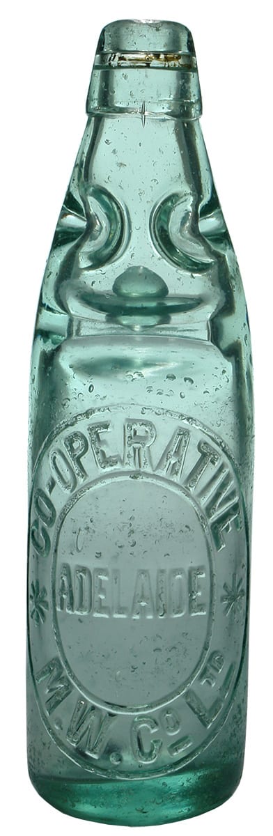 Cooperative Mineral Waters Adelaide Codd Marble Bottle