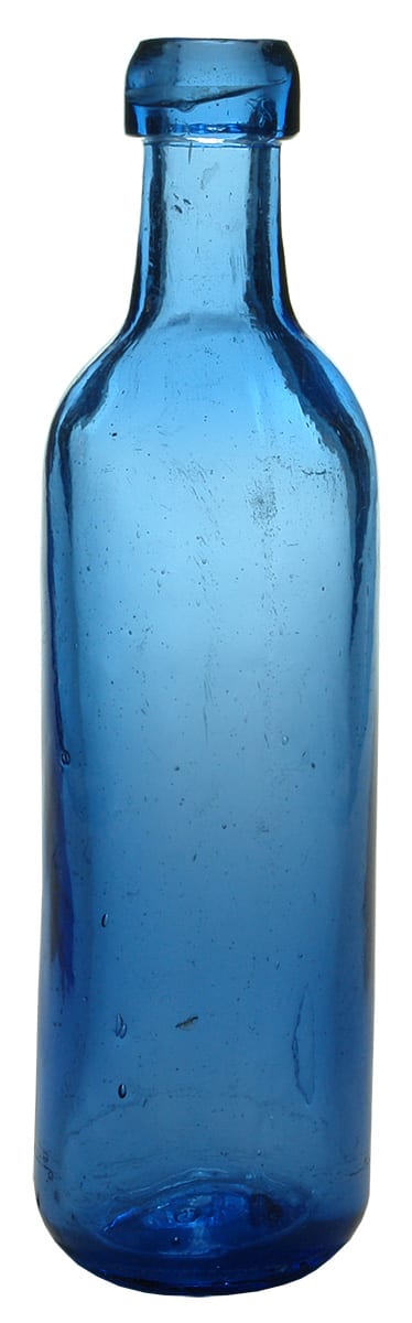 Cobalt Blue Glass Cylinder Aerated Water Bottle
