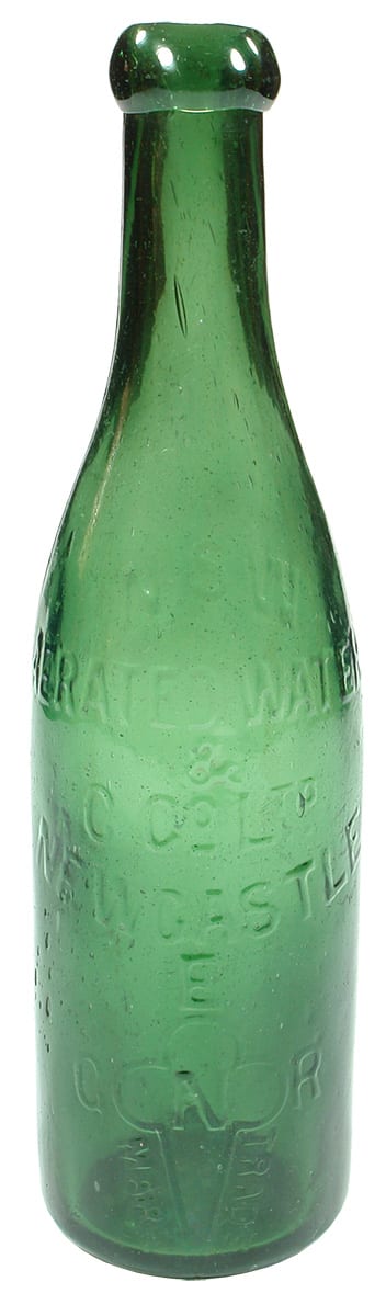 NSW Aerated Waters Newcastle Green Glass Bottle