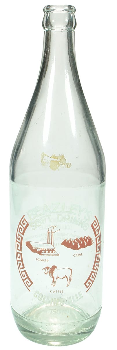 Beazley's Soft Drinks Collinsvale Pyro Label Bottle