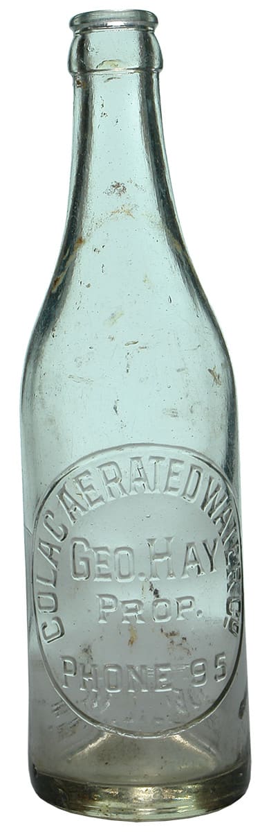 Colac Aerated Waters Hay Crown Seal Bottle