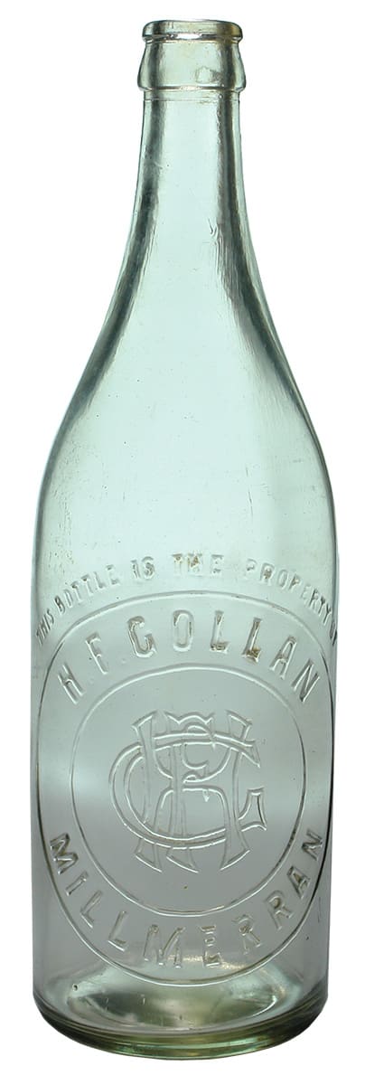 Gollan Millmerran Crown Seal Soft Drink Bottle