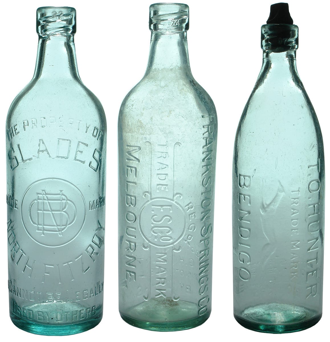 Collection Victorian Aerated Water Bottles
