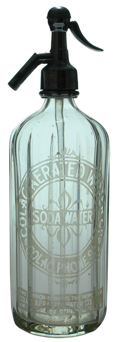 Colac Aerated Water Vintage Soda Syphon Bottle
