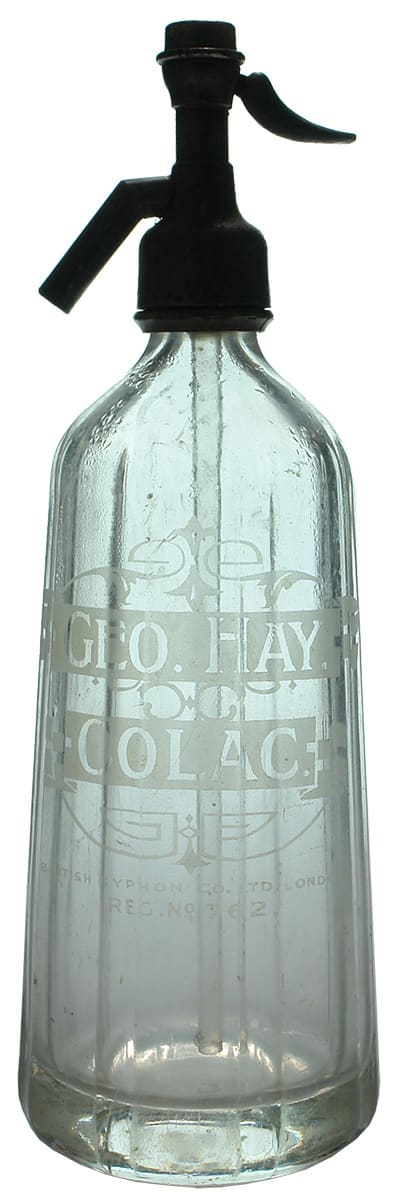 Geo Hay Colac Vintage Soda Syphon Bottle