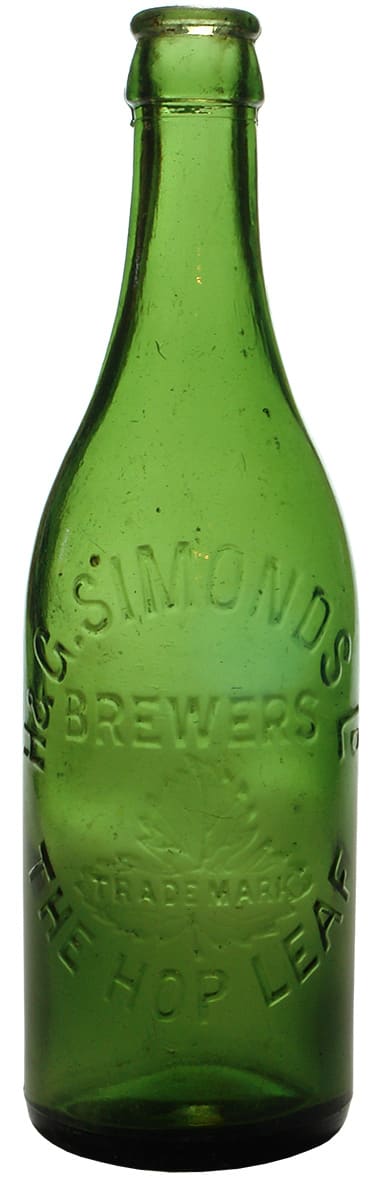 Simonds Brewers Hop Leaf Green Glass Bottle