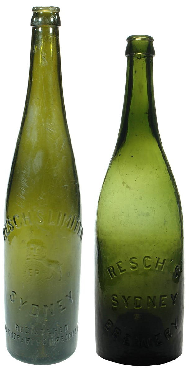 Resch's Brewery Sydney Glass Beer Bottles