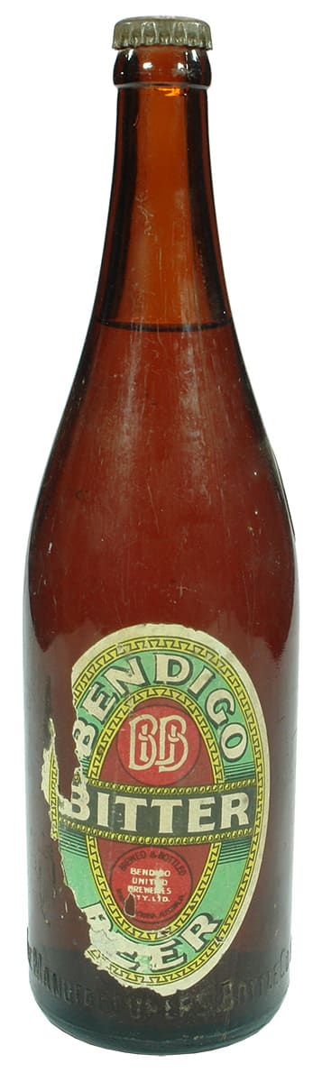 Bendigo Bitter Labelled MBCV Beer Bottle
