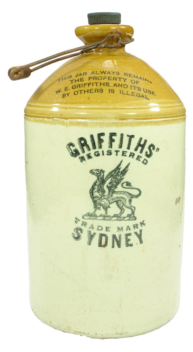 Griffiths Griffin Sydney Stoneware Old Demijohn