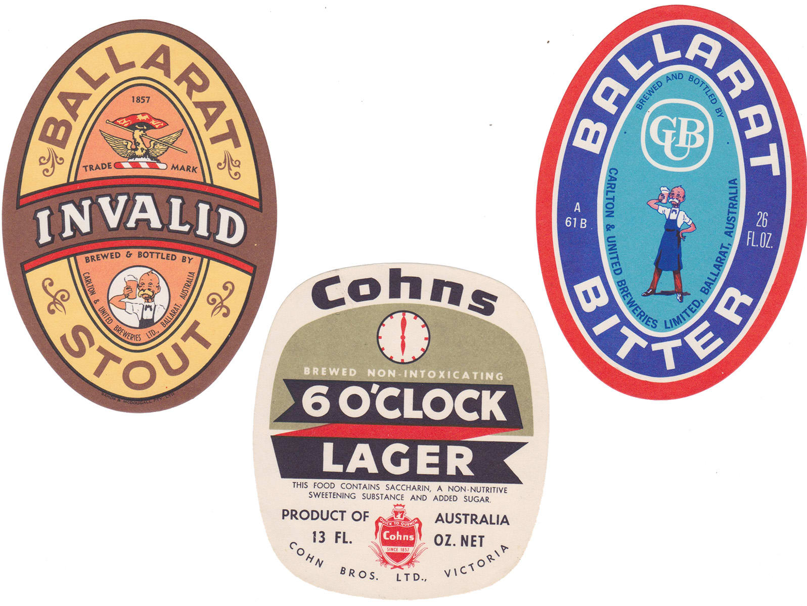 CUB Ballarat Bertie Cohns Labels