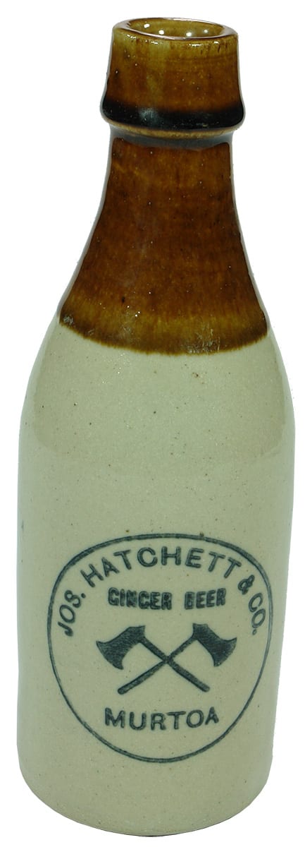 Hatchett Murtoa Crossed Hatchets Stone Ginger Beer Bottle