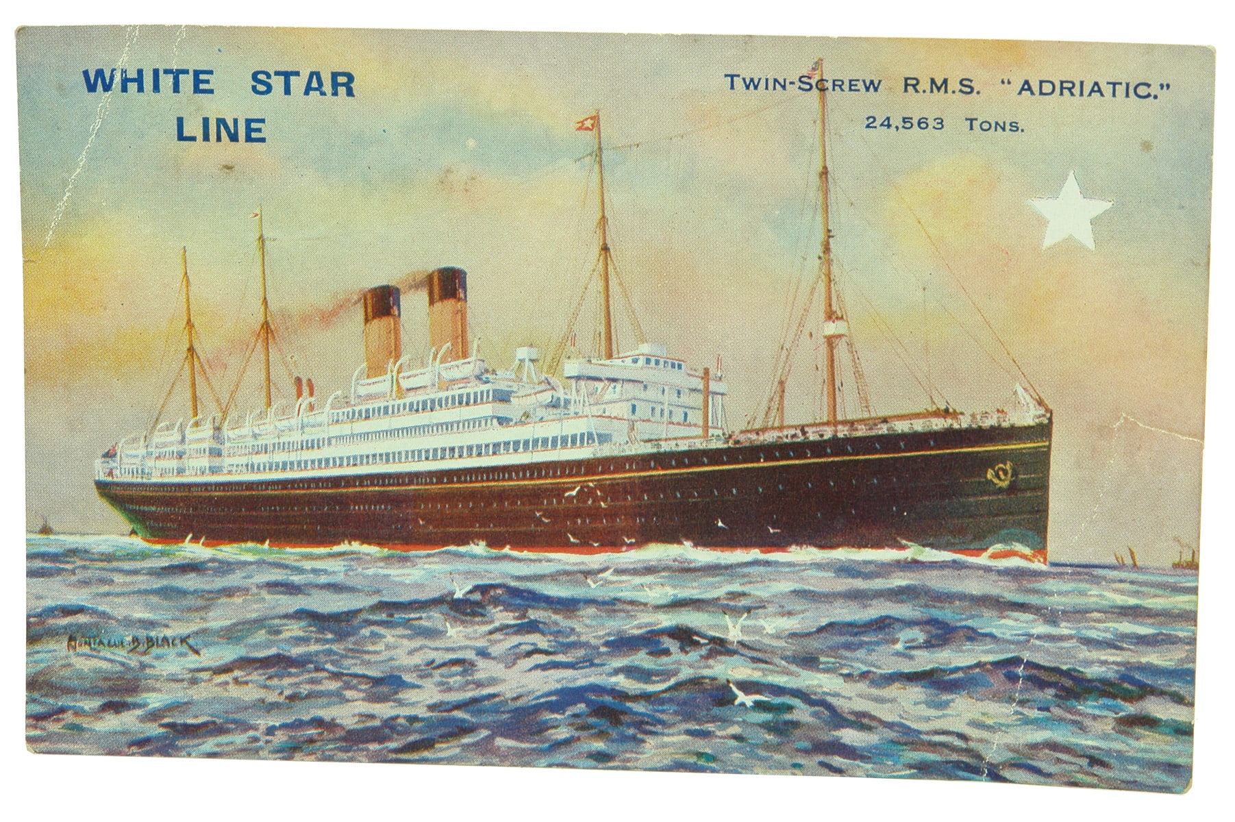 White Star Line RMS Adriatic Label