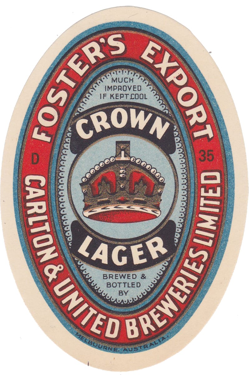 Foster's Export Crown Lager Labels