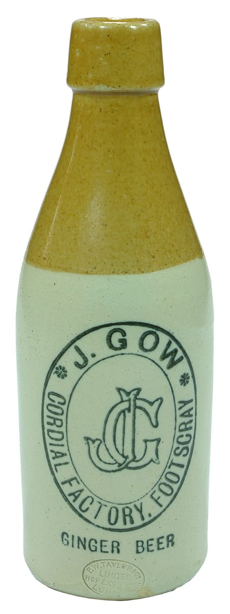 Gow Ginger Beer Footscray Stoneware Bottle