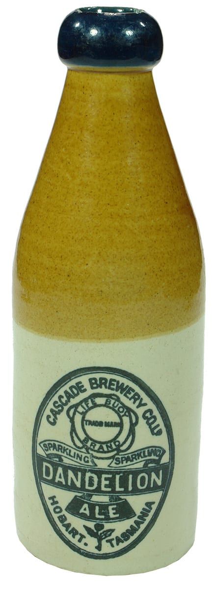 Cascade Brewery Hobart Tri-colour Ginger Beer Bottle