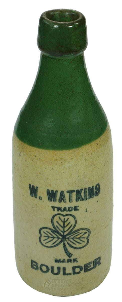 Watkins Boulder City Shamrock Ginger Beer Bottle