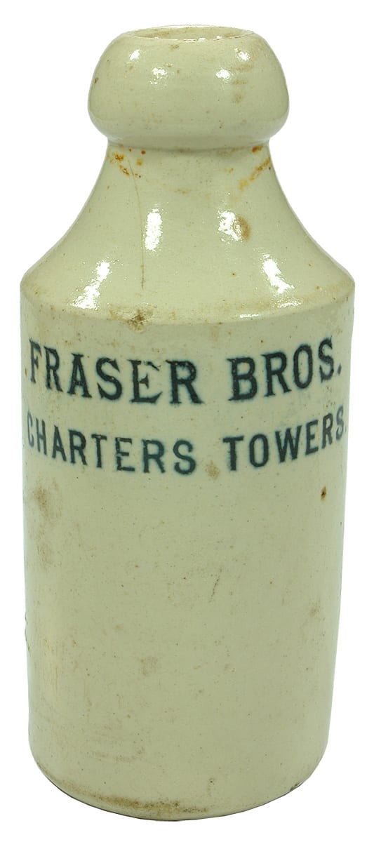 Fraser Bros Charters Towers Stoneware Ginger Beer Bottle