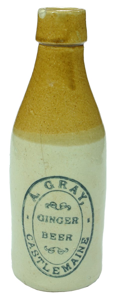 Gray Ginger Beer Castlemaine Stoneware Bottle