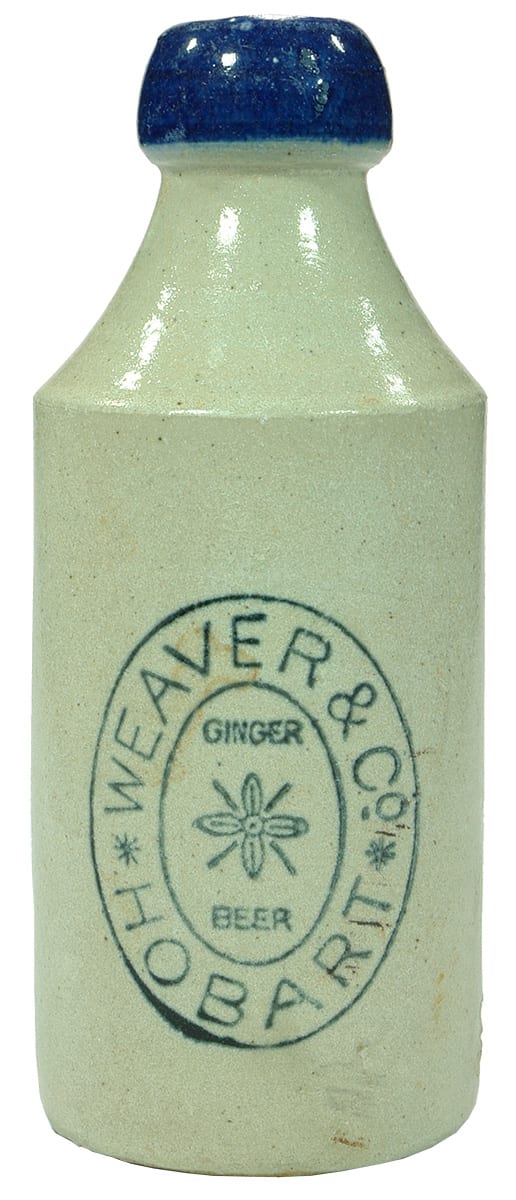 Weaver Hobart Blue Lip Stoneware Ginger Beer Bottle