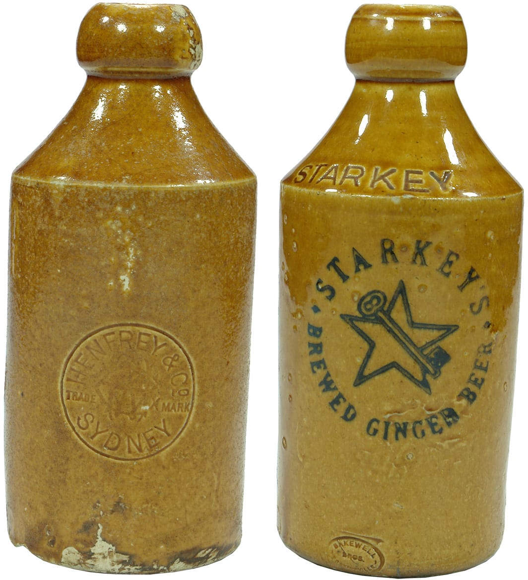 Old Stoneware Ginger Beer Bottles