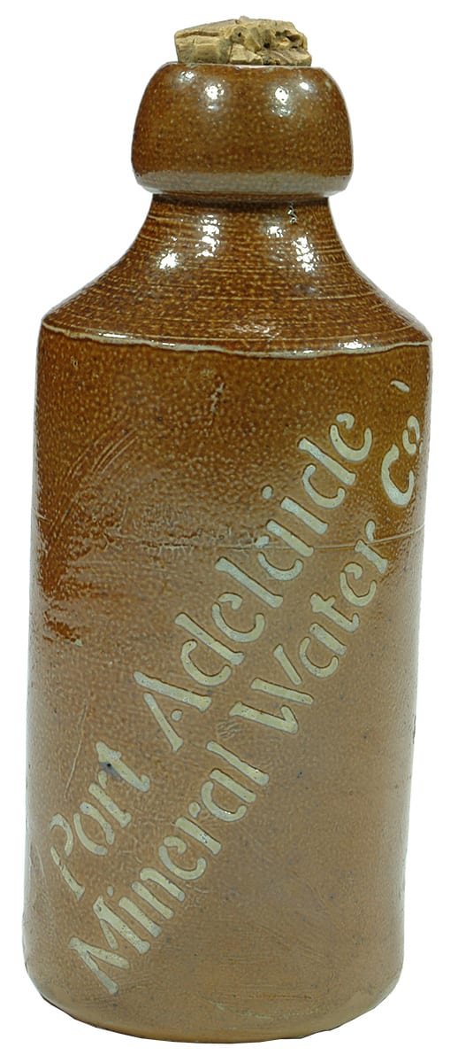 Port Adelaide Mineral Water Salt Glaze Bottle