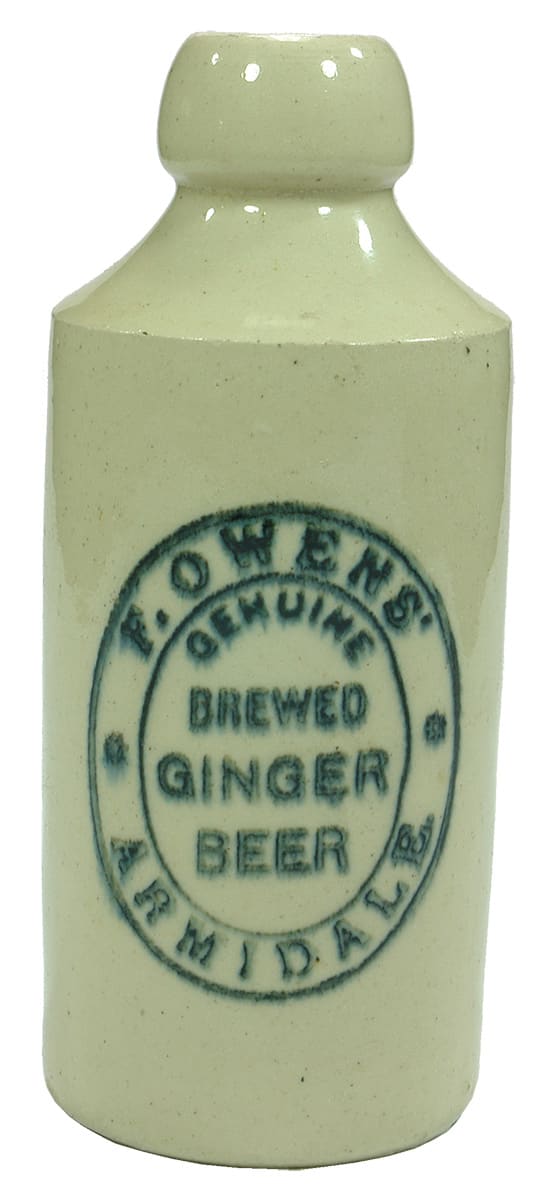 Owens Brewed Ginger Beer Armidale Stoneware Bottle