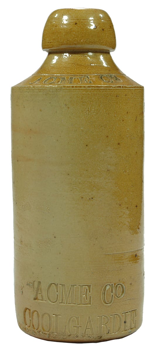 Acme Coolgardie Salt Glaze Stoneware Ginger Beer Bottle