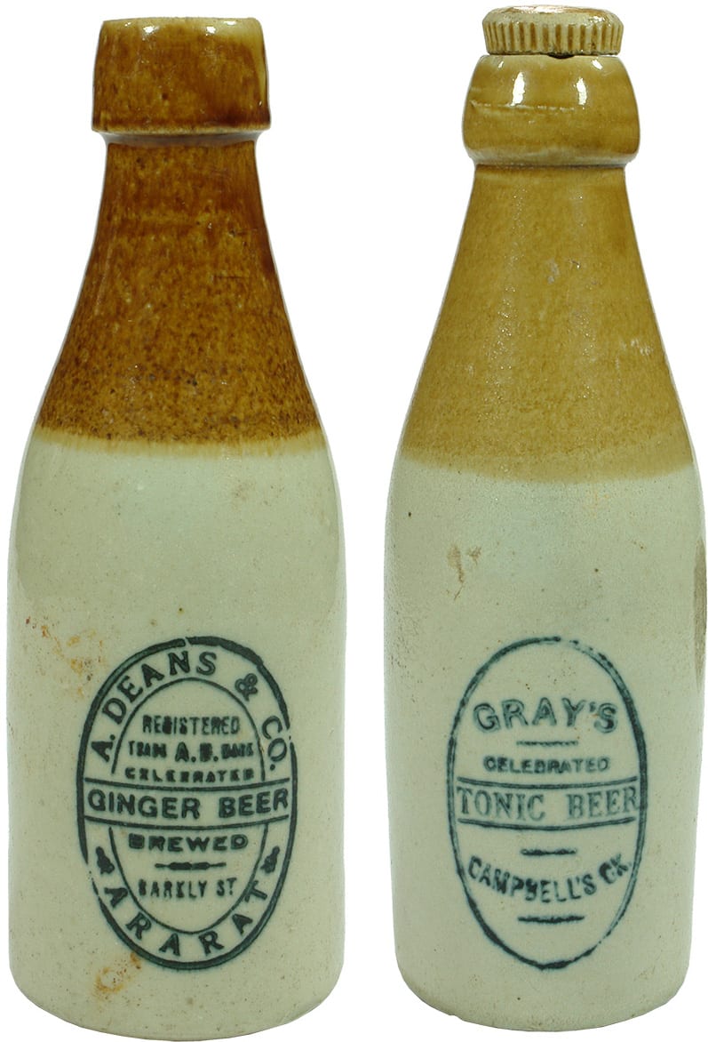 Old Stoneware Ginger Beer Bottles