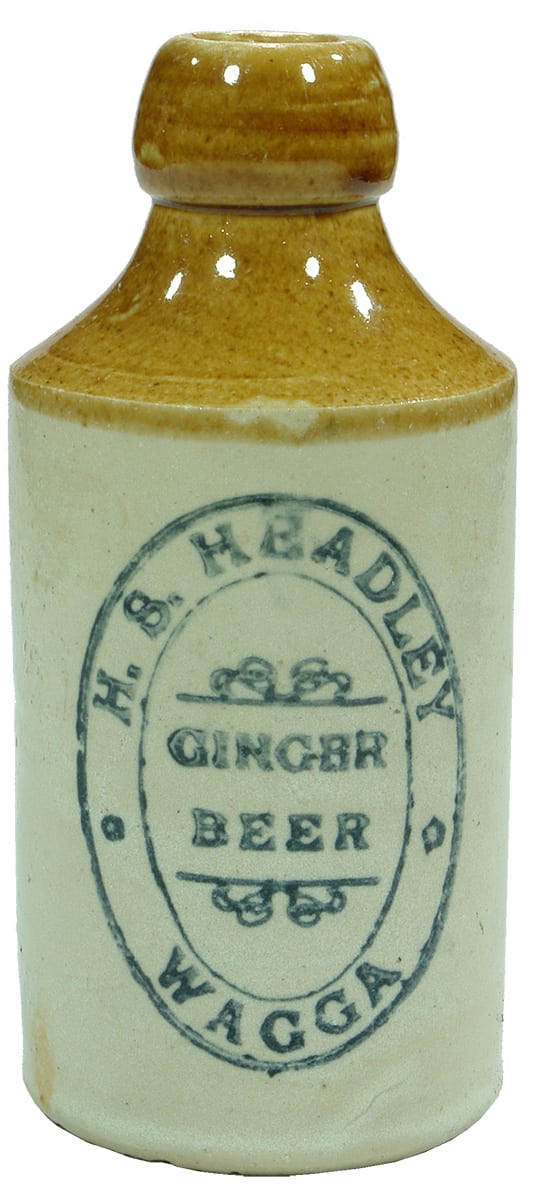 Headley Ginger Beer Wagga Stoneware Bottle