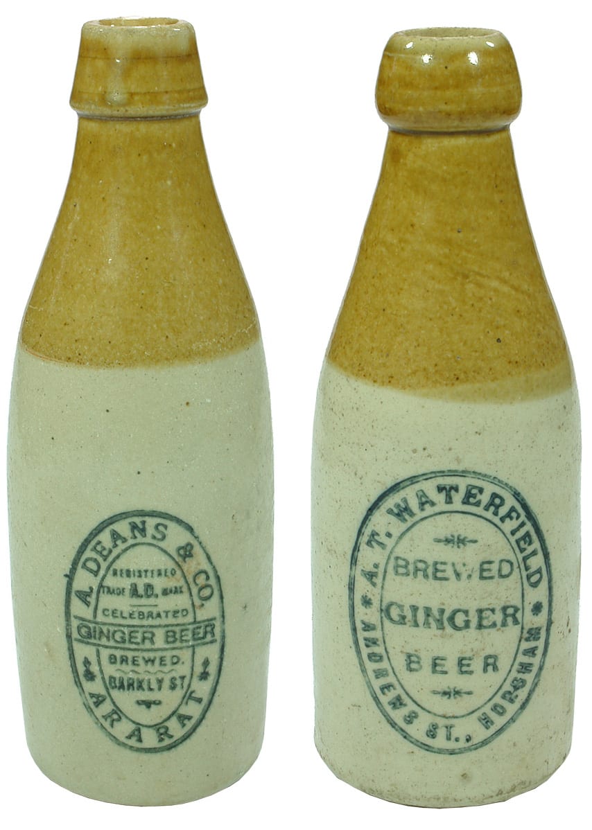 Old Stoneware Ginger Beer Bottles