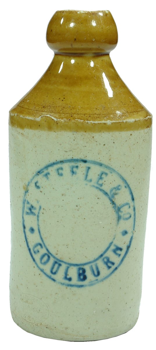 Steele Goulburn Stoneware Dump shape Ginger Beer Bottle