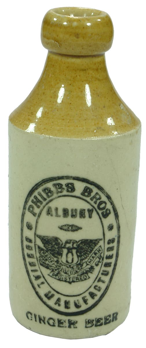 Phibbs Bros Albury Cordial Manufacturers Stoneware Bottle