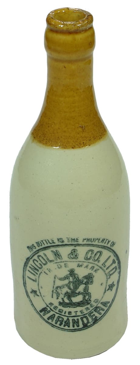 Lincoln Narandera Stockman Stoneware Ginger Beer Bottle