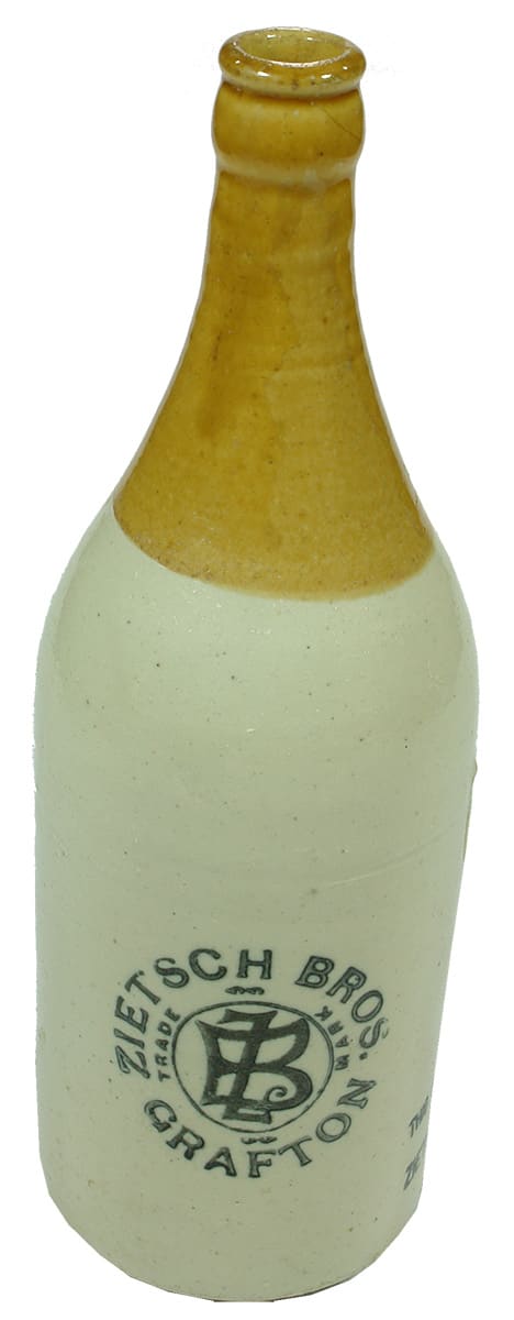 Zietsch Bros Grafton Crown Seal Stoneware Ginger Beer