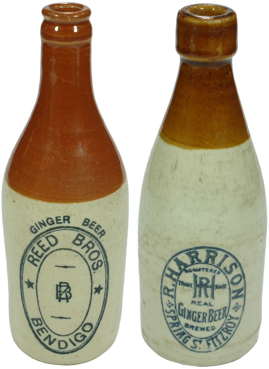 Old Stoneware Ginger Beer Bottles