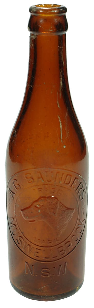 Saunders Muswellbrook Hop Beer Brown Glass Bottle