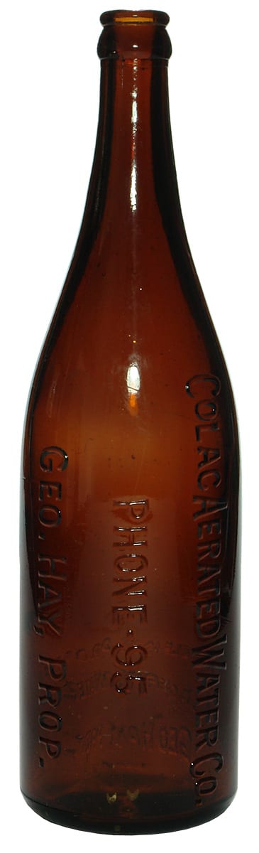 Colac Aerated Water Company Brown Glass Bottle