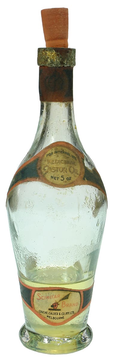 Couche Calder Scimitar Brand Melbourne Castor Oil Bottle