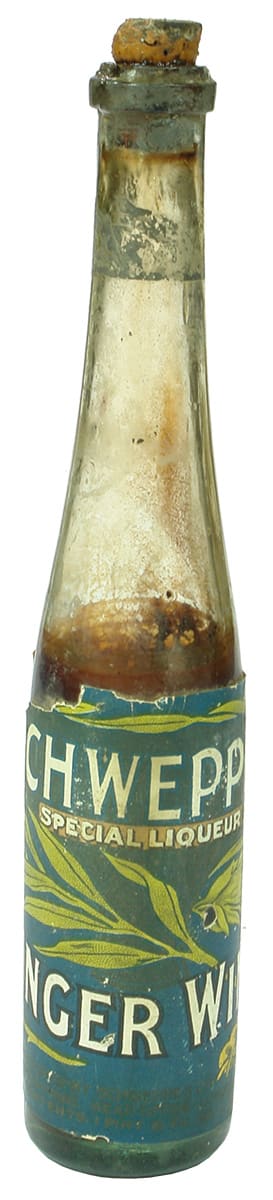 Schweppes Ginger Wine Cordial Labelled Bottle