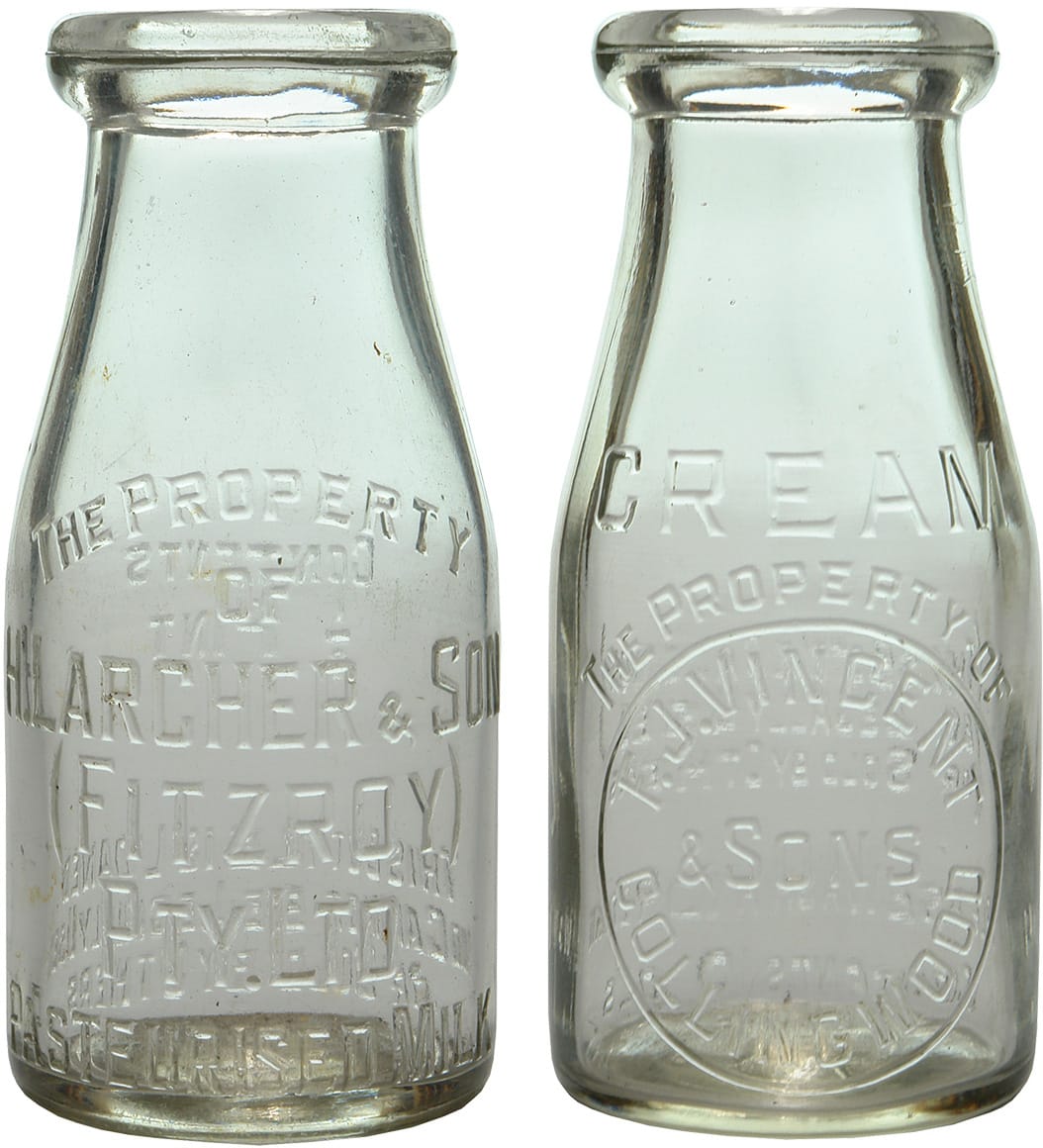 Vintage Victorian Milk Bottles