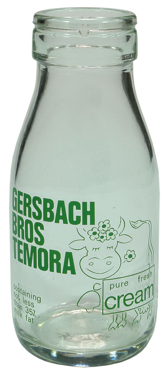 Gersbach Bros Temora Ceramic Label Cream Bottle