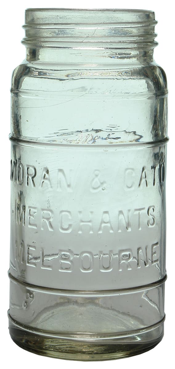 Moran Cato Merchants Melbourne Glass jar