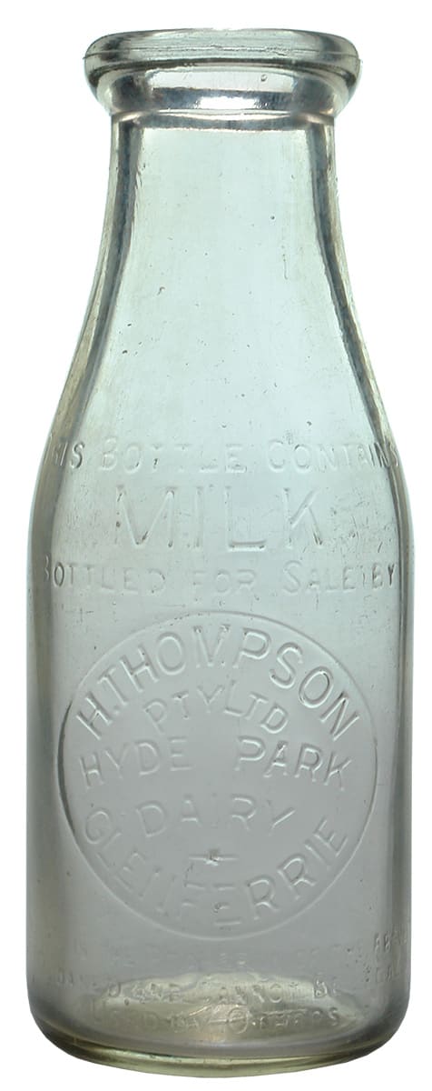 Thompson Hyde Park Dairy Glenferrie Milk Bottle