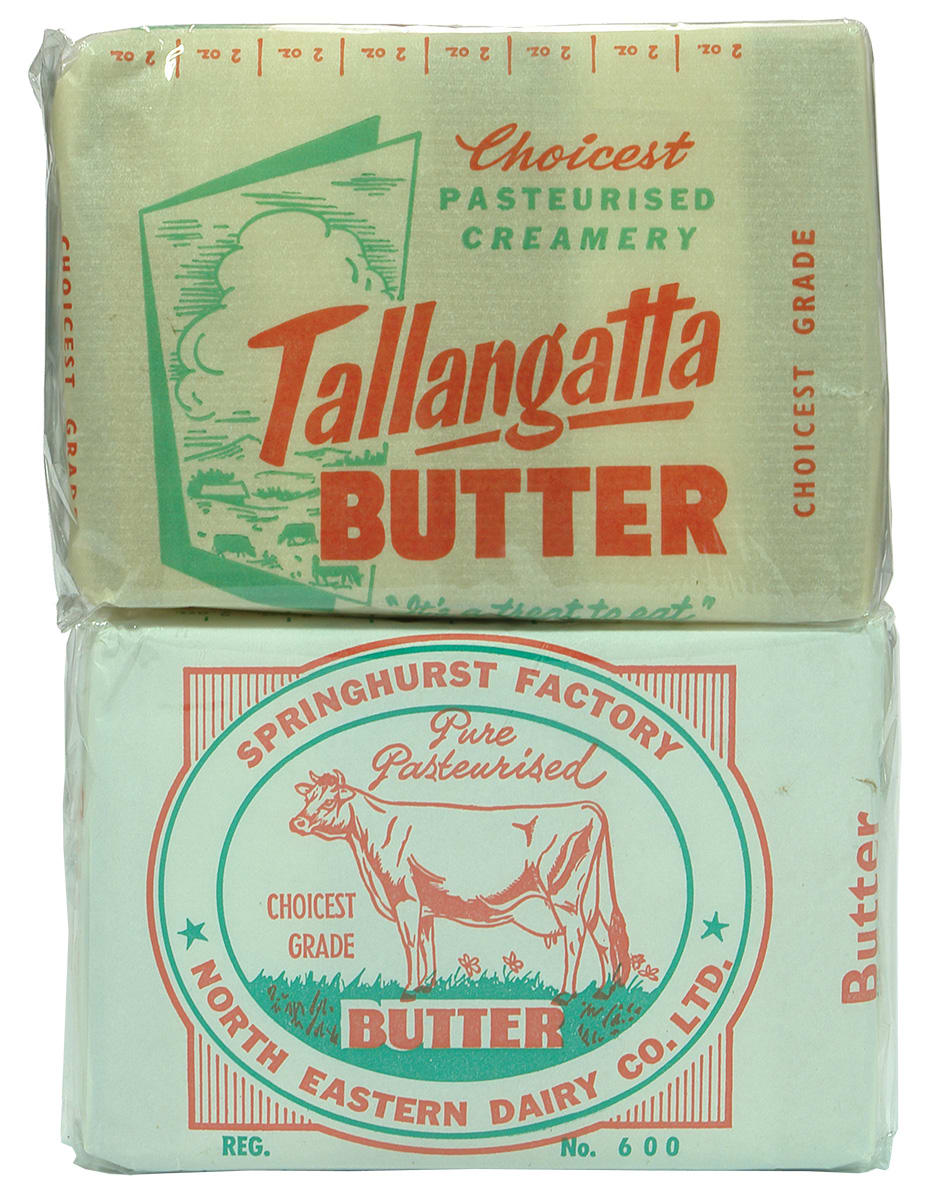 Tallangatta Butter Springhurst Wax Paper Labels