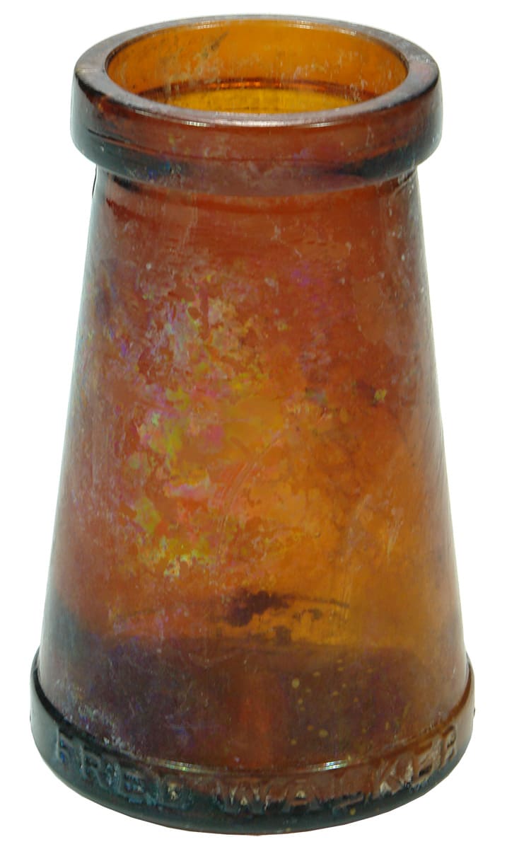 Fred Walker Amber Glass Jar Vegemite