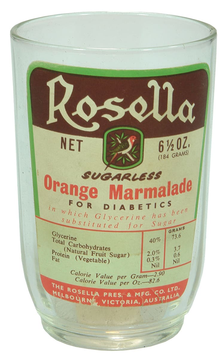 Rosella Orange Marmalade Glass Labelled Jar