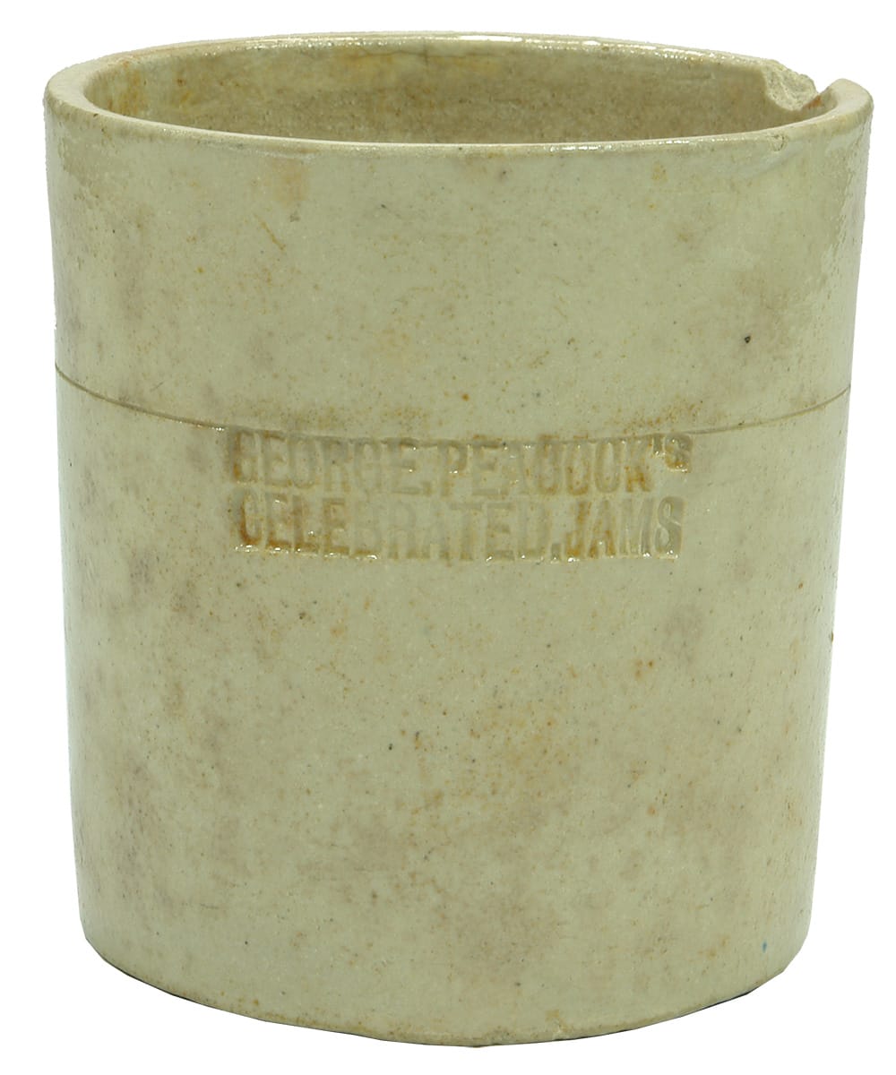 George Peacock's Celebrated Jams Stoneware Jar