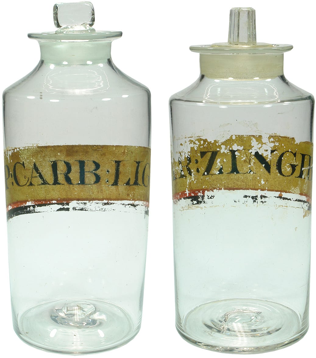 Pontil Chemist Apothecary Glass Jars