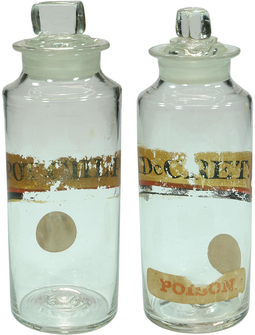 Pontil Chemist Apothecary Glass Jars