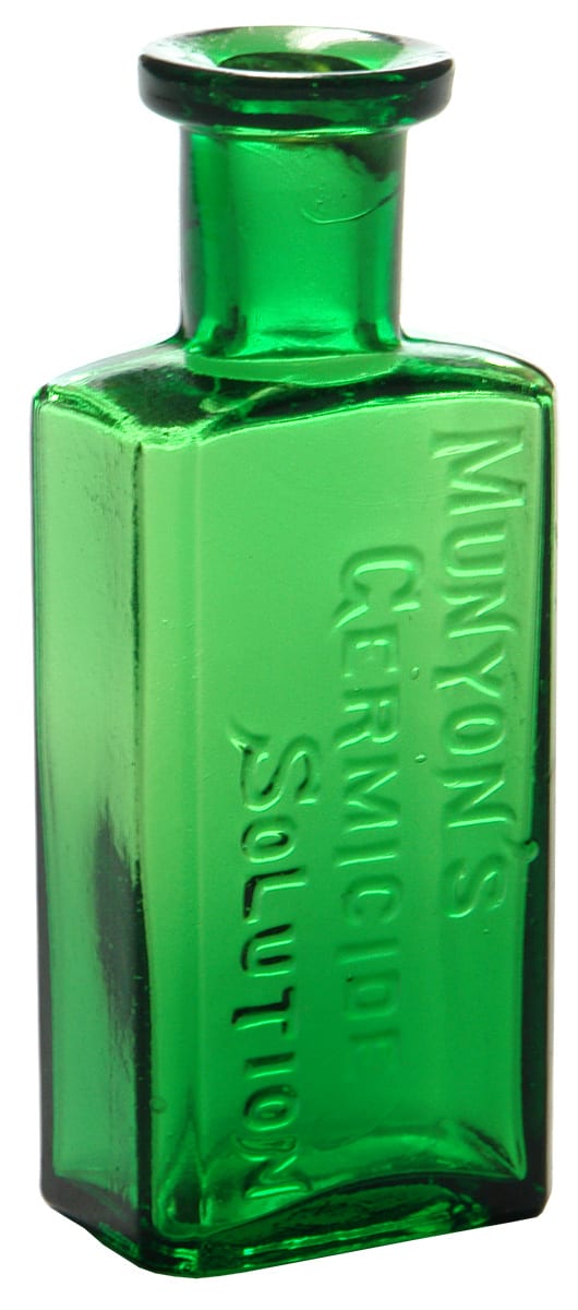 Munyon's Germicide Solution Green Glass Bottle